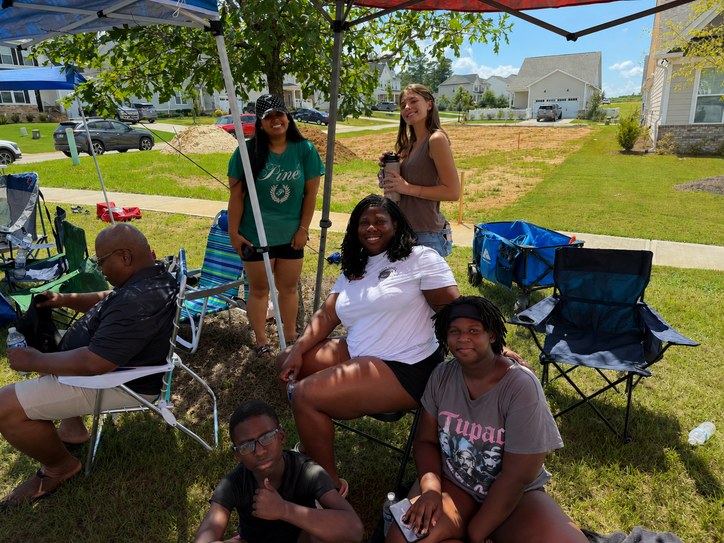 Neighbors enjoying time together at the Tavern Hill Block Party